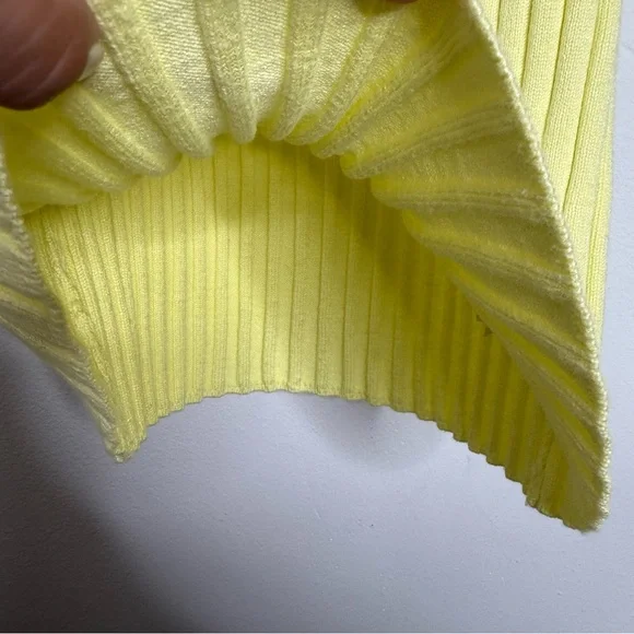 Anthropologie Canary Yellow Zadkine Ribbed Knit Sweater Tank Size XS Linen Blend - Picture 8 of 16